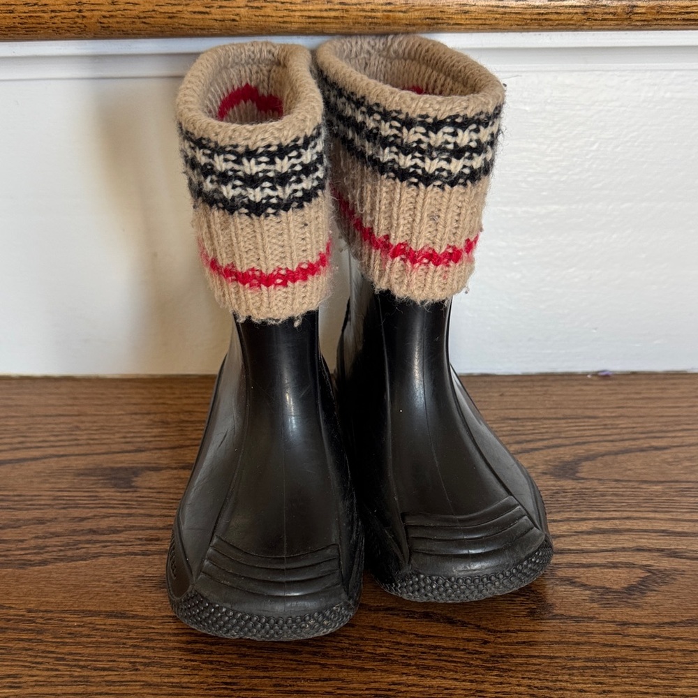 Burberry Black and Tan Kids Boots